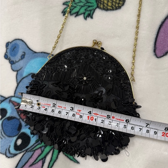 Vintage Black Beaded Sequin Fringe Clutch - Picture 5 of 6